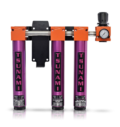 Tsunami 50 Water Separator, Oil Coalescing Filter, Activated Carbon Filter, & Regulator Combo